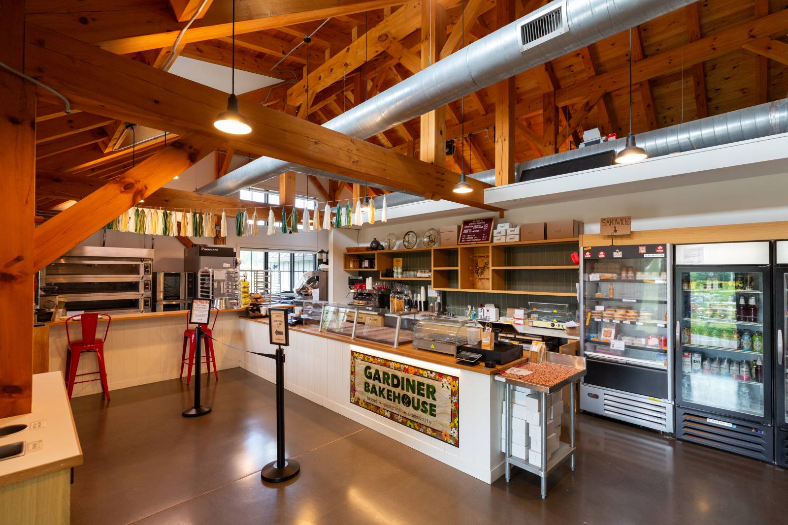 Gardiner Bakehouse, located inside the timber frame community center