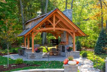 16' x 20' Teton Timber Frame Pavilion, Ellington, CT