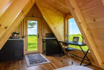 12' x 18' A-Frame Cabin Interior