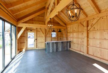 18' x 24' Montauk Timber Frame Pool House Shown with Options