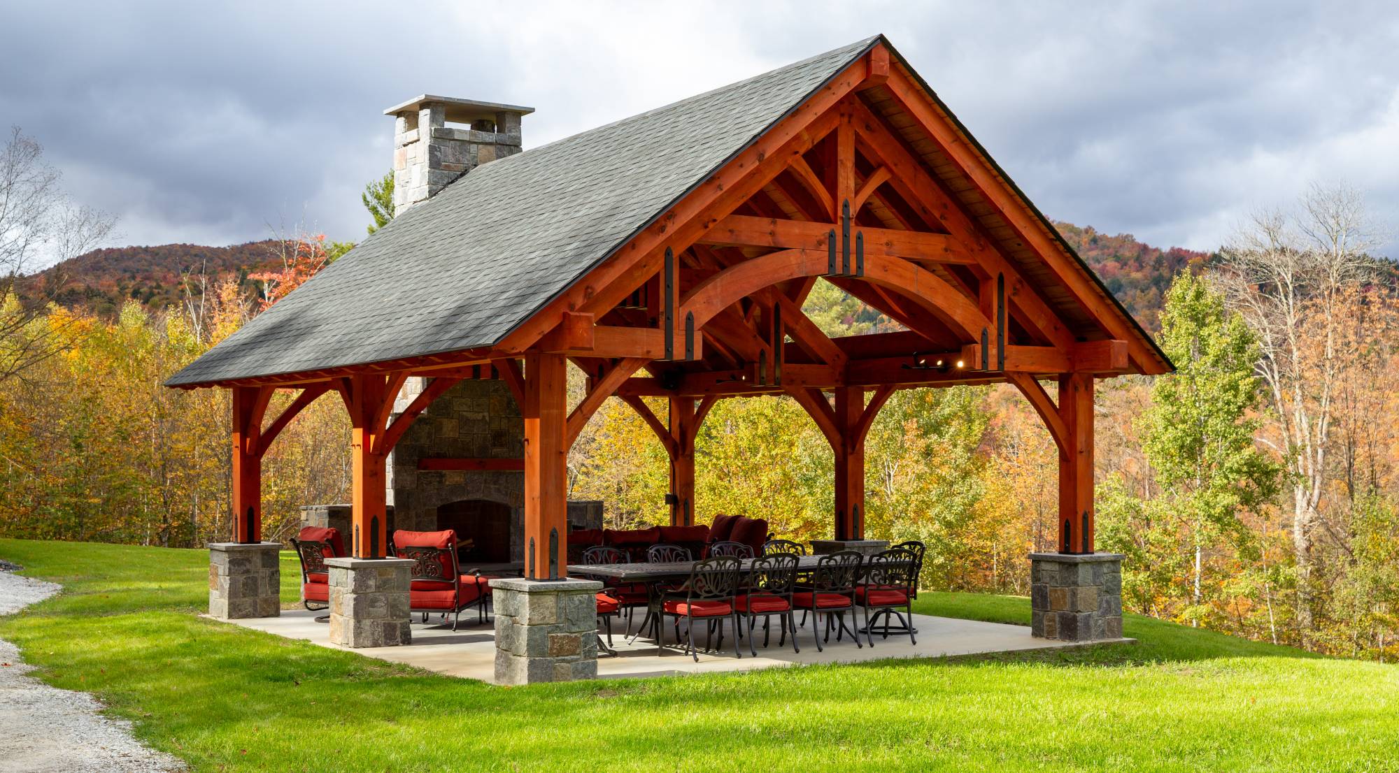 20' x 24' Alpine Timber Frame Pavilion, Pittsfield, VT