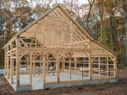Completed timber frame - gable end
