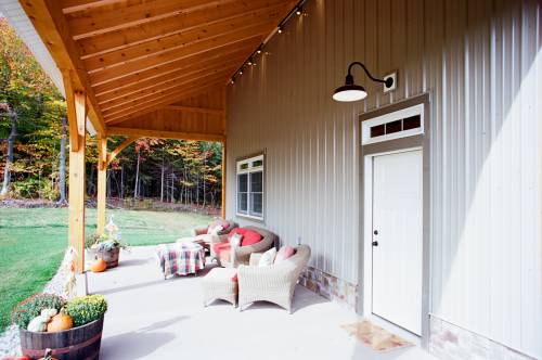 Under the 12' Timber Frame Open Lean-To