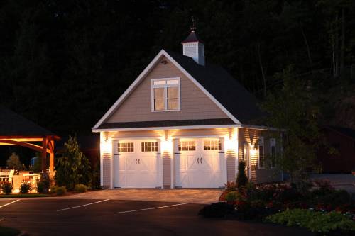 Coach Lights with Motion Lights in Gable