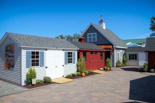 10' x 16' Traditional Vinyl Shed + 10' x 16' Classic Cape + 24' x 24' Newport Garage