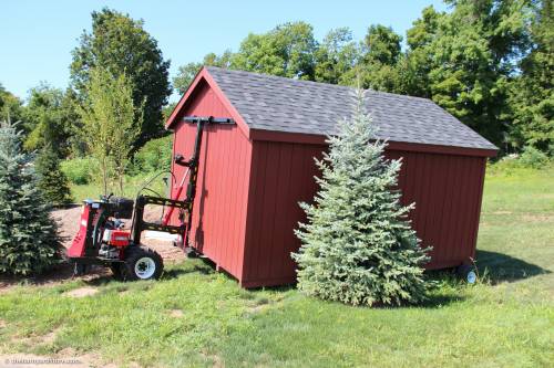 Driving a shed up a steep hill with no issues