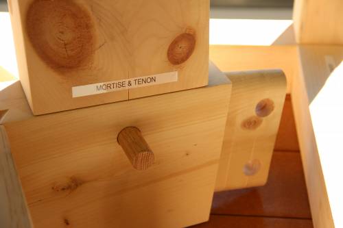 Assembled mortise & tenon joinery on display