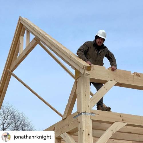 Jonathan helps raise the post & beam barn
