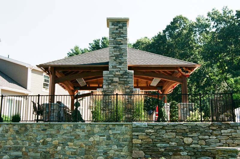 Stone fireplace