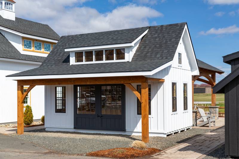 12' x 20' Grand Victorian Cape with 6' x 20' Open Timber Lean-to