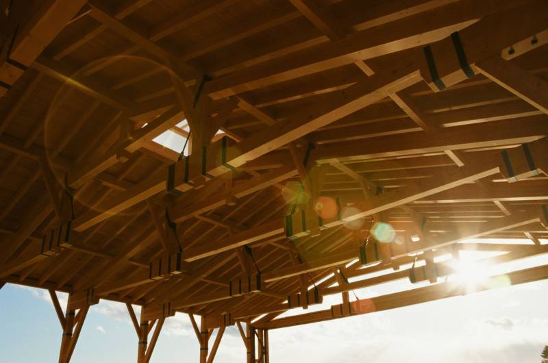 Sun shines through the hangar