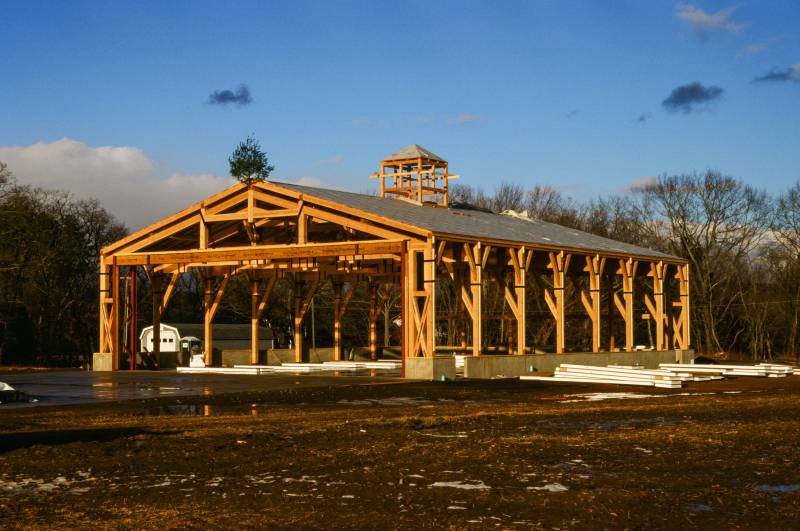 The finished frame with roof decking
