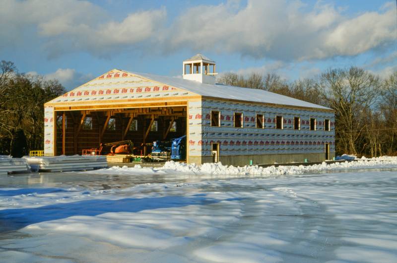 The Hangar was insulated with SIPs