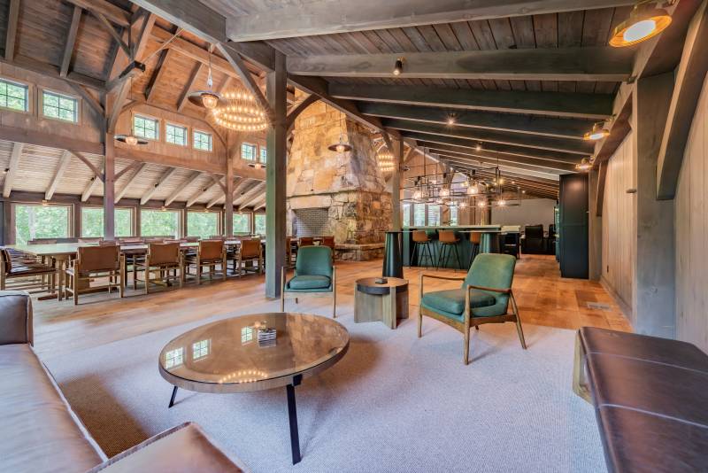 The event barn is the ultimate hangout space for family and friends