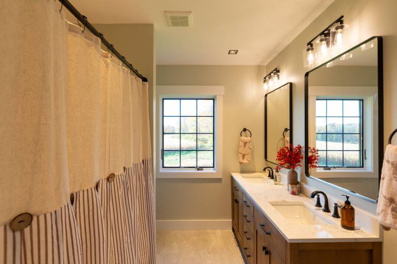 A full bathroom in the ADU • Interior finished by others