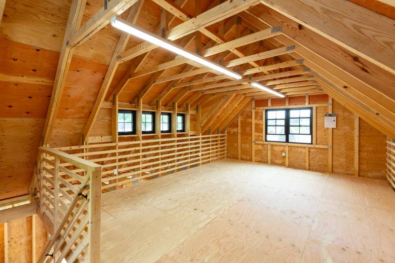 Conventional Newport Garage Second Floor Loft Interior