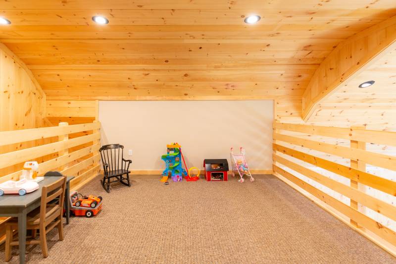 The partial loft offers additional space for play