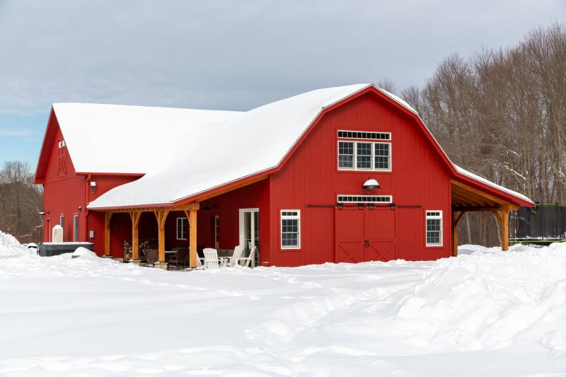 Conventionally Framed Garage Barn • Timber Frame Lean-tos