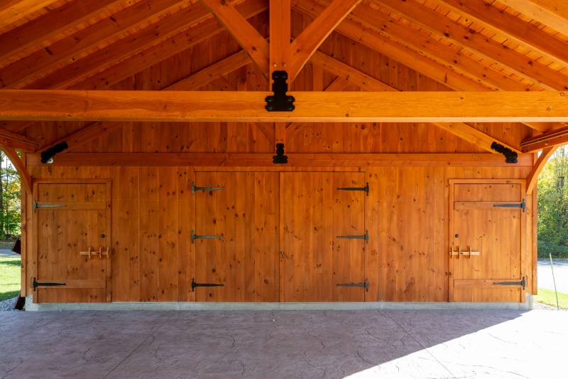 These doors lead to enclosed storage space