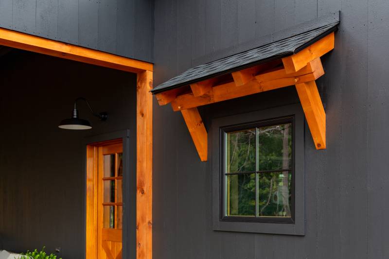 4' Modern Timber Frame Eyebrow Roof