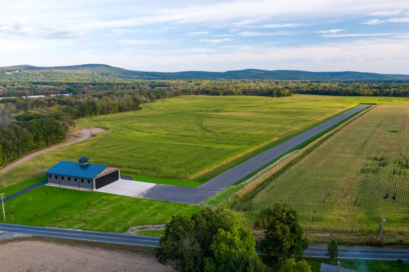 The hangar, seen from the sky