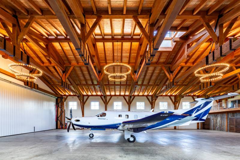 Airplane hangar designed, engineered, and built by The Barn Yard