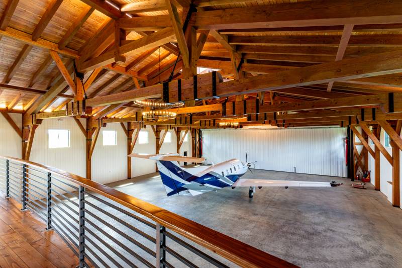 Looking at the hangar from the mezzanine