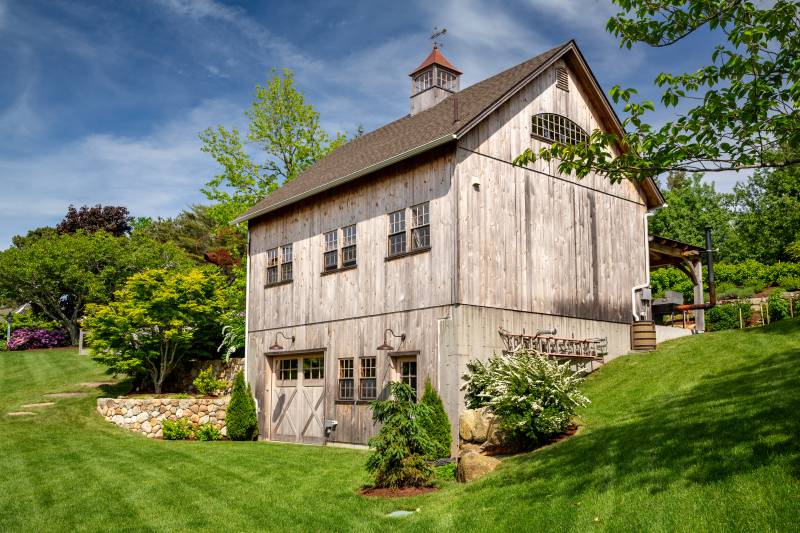 The barn was built into a hillside