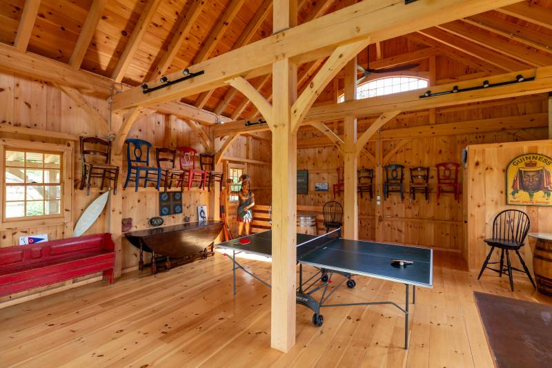 Table games, seating, and decor can be found inside