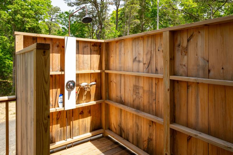 A closer look at the outdoor shower