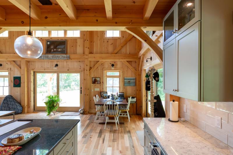 Looking out at the dining area from the kitchen