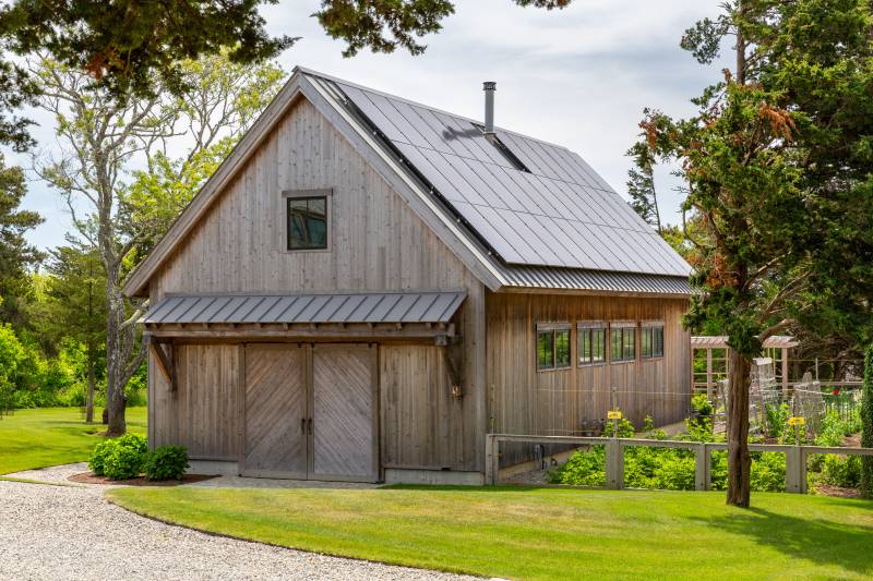 1x8 Western Red Cedar siding, naturally weathered for a rustic look
