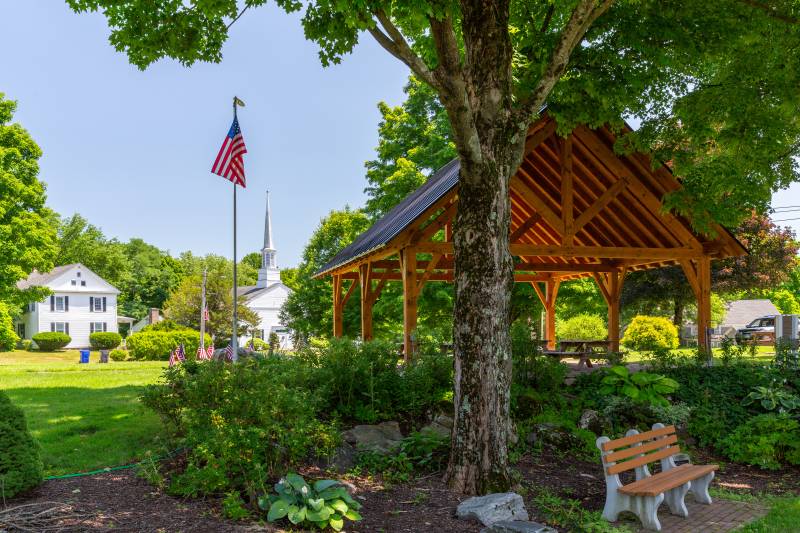 The timber frame pavilion is ideal for town events