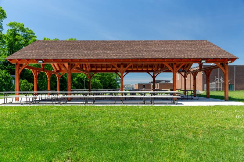 The outdoor post & beam pavilion at the Springfield Boys & Girls Club