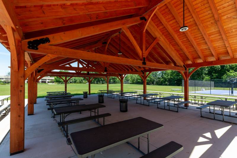 Kids can eat, learn, and play in the shade & shelter the pavilion provides