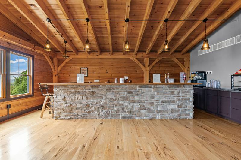 The bar, where bourbon for tastings is poured
